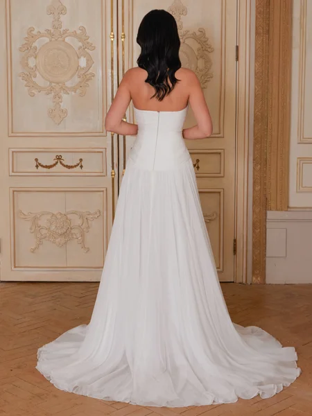 A-line Sweetheart Pleated...