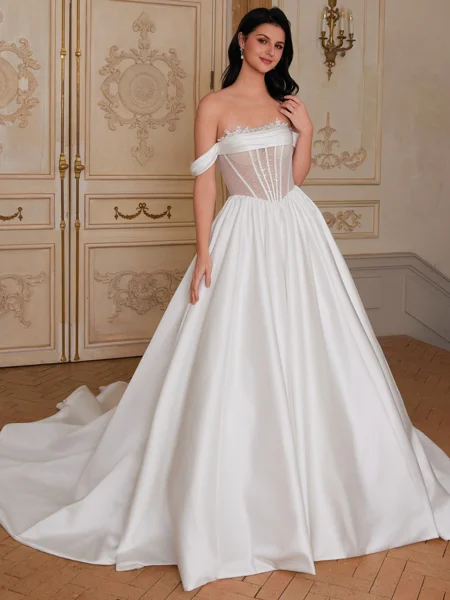 Ball-Gown Off-the-Shoulder...