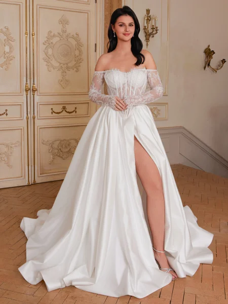 A-line Off-the-Shoulder...