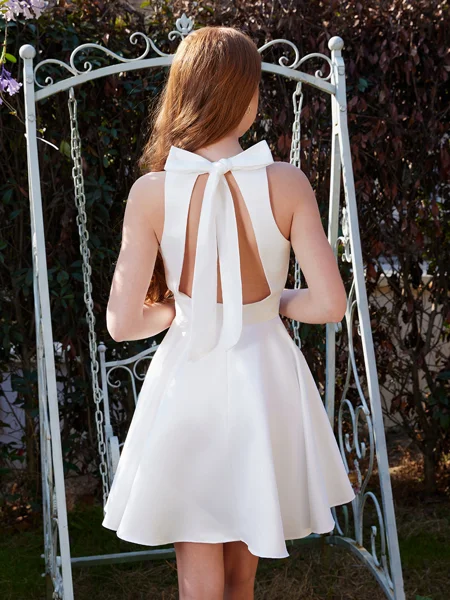 A-line Scoop Bow Short/Mini...