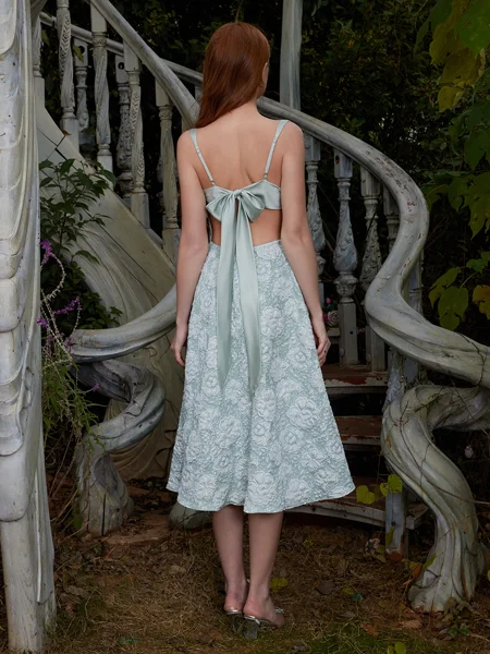 A-line Straps Tea-Length...