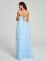 A-line/Princess Straps Floor-Length Sleeveless Tulle Bridesmaid Dress