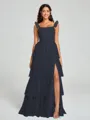 A-line/Princess Straps Floor-Length Sleeveless Tulle Bridesmaid Dress