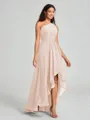 A-line/Princess One-Shoulder Asymmetrical Sleeveless Chiffon Bridesmaid Dress