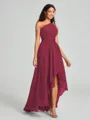 A-line/Princess One-Shoulder Asymmetrical Sleeveless Chiffon Bridesmaid Dress