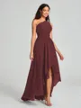 A-line/Princess One-Shoulder Asymmetrical Sleeveless Chiffon Bridesmaid Dress