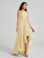A-line/Princess One-Shoulder Asymmetrical Sleeveless Chiffon Bridesmaid Dress