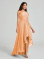A-line/Princess One-Shoulder Asymmetrical Sleeveless Chiffon Bridesmaid Dress