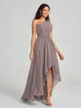 A-line/Princess One-Shoulder Asymmetrical Sleeveless Chiffon Bridesmaid Dress