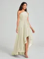 A-line/Princess One-Shoulder Asymmetrical Sleeveless Chiffon Bridesmaid Dress