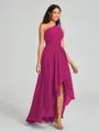 A-line/Princess One-Shoulder Asymmetrical Sleeveless Chiffon Bridesmaid Dress