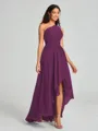 A-line/Princess One-Shoulder Asymmetrical Sleeveless Chiffon Bridesmaid Dress
