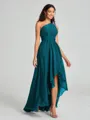 A-line/Princess One-Shoulder Asymmetrical Sleeveless Chiffon Bridesmaid Dress