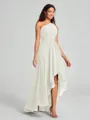 A-line/Princess One-Shoulder Asymmetrical Sleeveless Chiffon Bridesmaid Dress