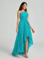 A-line/Princess One-Shoulder Asymmetrical Sleeveless Chiffon Bridesmaid Dress