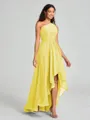 A-line/Princess One-Shoulder Asymmetrical Sleeveless Chiffon Bridesmaid Dress
