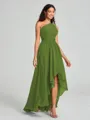 A-line/Princess One-Shoulder Asymmetrical Sleeveless Chiffon Bridesmaid Dress