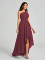 A-line/Princess One-Shoulder Asymmetrical Sleeveless Chiffon Bridesmaid Dress