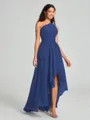 A-line/Princess One-Shoulder Asymmetrical Sleeveless Chiffon Bridesmaid Dress
