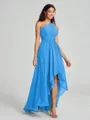 A-line/Princess One-Shoulder Asymmetrical Sleeveless Chiffon Bridesmaid Dress