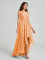 A-line/Princess One-Shoulder Asymmetrical Sleeveless Chiffon Bridesmaid Dress