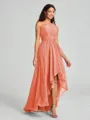 A-line/Princess One-Shoulder Asymmetrical Sleeveless Chiffon Bridesmaid Dress