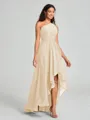 A-line/Princess One-Shoulder Asymmetrical Sleeveless Chiffon Bridesmaid Dress