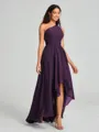 A-line/Princess One-Shoulder Asymmetrical Sleeveless Chiffon Bridesmaid Dress