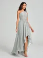 A-line/Princess One-Shoulder Asymmetrical Sleeveless Chiffon Bridesmaid Dress