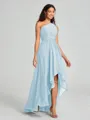 A-line/Princess One-Shoulder Asymmetrical Sleeveless Chiffon Bridesmaid Dress