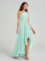 A-line/Princess One-Shoulder Asymmetrical Sleeveless Chiffon Bridesmaid Dress