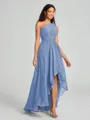 A-line/Princess One-Shoulder Asymmetrical Sleeveless Chiffon Bridesmaid Dress