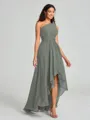A-line/Princess One-Shoulder Asymmetrical Sleeveless Chiffon Bridesmaid Dress