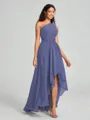 A-line/Princess One-Shoulder Asymmetrical Sleeveless Chiffon Bridesmaid Dress