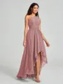 A-line/Princess One-Shoulder Asymmetrical Sleeveless Chiffon Bridesmaid Dress