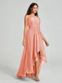 A-line/Princess One-Shoulder Asymmetrical Sleeveless Chiffon Bridesmaid Dress