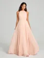 A-line/Princess Halter Floor-Length Sleeveless Chiffon Bridesmaid Dress