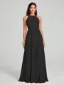 A-line/Princess Halter Floor-Length Sleeveless Chiffon Bridesmaid Dress