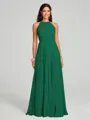 A-line/Princess Halter Floor-Length Sleeveless Chiffon Bridesmaid Dress