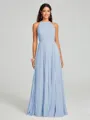 A-line/Princess Halter Floor-Length Sleeveless Chiffon Bridesmaid Dress