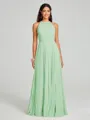 A-line/Princess Halter Floor-Length Sleeveless Chiffon Bridesmaid Dress
