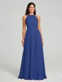 A-line/Princess Halter Floor-Length Sleeveless Chiffon Bridesmaid Dress