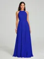 A-line/Princess Halter Floor-Length Sleeveless Chiffon Bridesmaid Dress