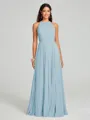A-line/Princess Halter Floor-Length Sleeveless Chiffon Bridesmaid Dress