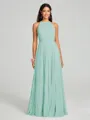 A-line/Princess Halter Floor-Length Sleeveless Chiffon Bridesmaid Dress