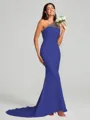 Sheath/Column One-Shoulder Sweep Train Sleeveless Stretch Crepe Bridesmaid Dress
