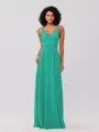 A-Line/Princess Jersey Ruched V-neck Sleeveless Floor-Length Bridesmaid Dresses