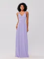 A-Line/Princess Jersey Ruched V-neck Sleeveless Floor-Length Bridesmaid Dresses