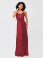 A-Line/Princess Sequins Ruched Straps Sleeveless Floor-Length Bridesmaid Dresses