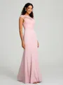 Trumpet/Mermaid High Neck Floor-Length Sleeveless Stretch Crepe Bridesmaid Dress